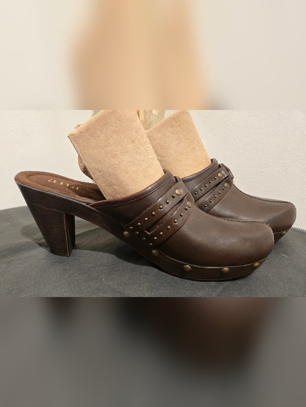 A.N.A Studded Leather Clogs